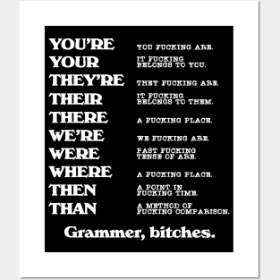 Grammar, Bitches ))(( Correct F*cking Contractions Posters and Art